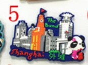 Mjuk rabber kylskåpsmagneter shanghai stad naturskön rundtur souvenirer kylskåp magneter kinesisk stil kylskåpsmagnet souvenir: 4