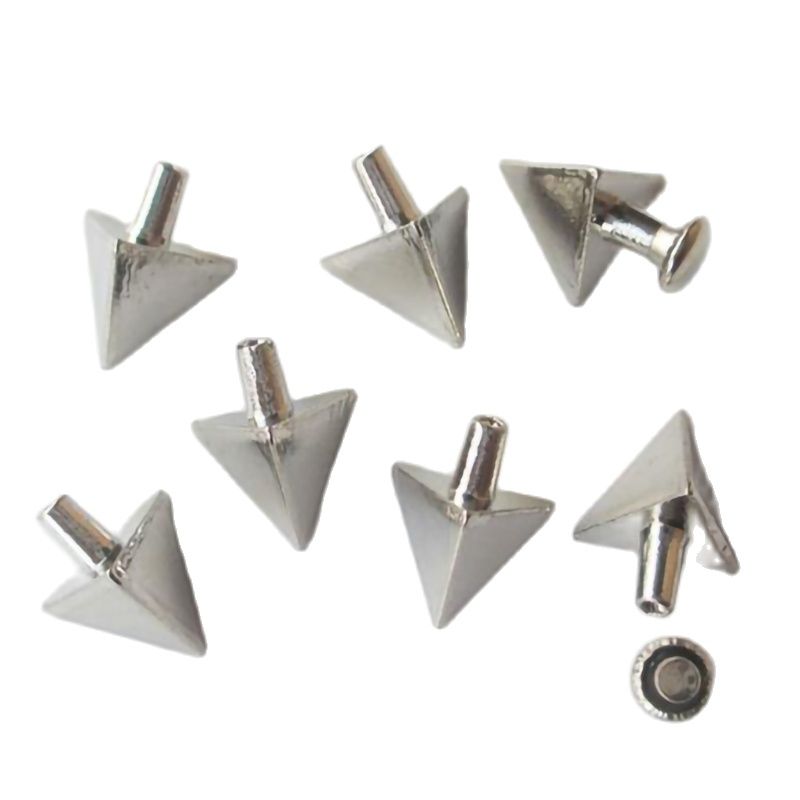 9mm piramide arrow rivet studs met schroeven voor tas, hoed, schoen, lederen chocker diy ambachtelijke accessoire