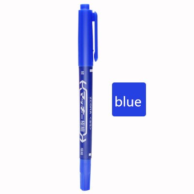 Marqueur japonais authentique zèbre MO-120-MC, petit stylo à Double tête étanche à l&#39;huile pour étudiant en dessin, 1 pièce: Blue blue ink