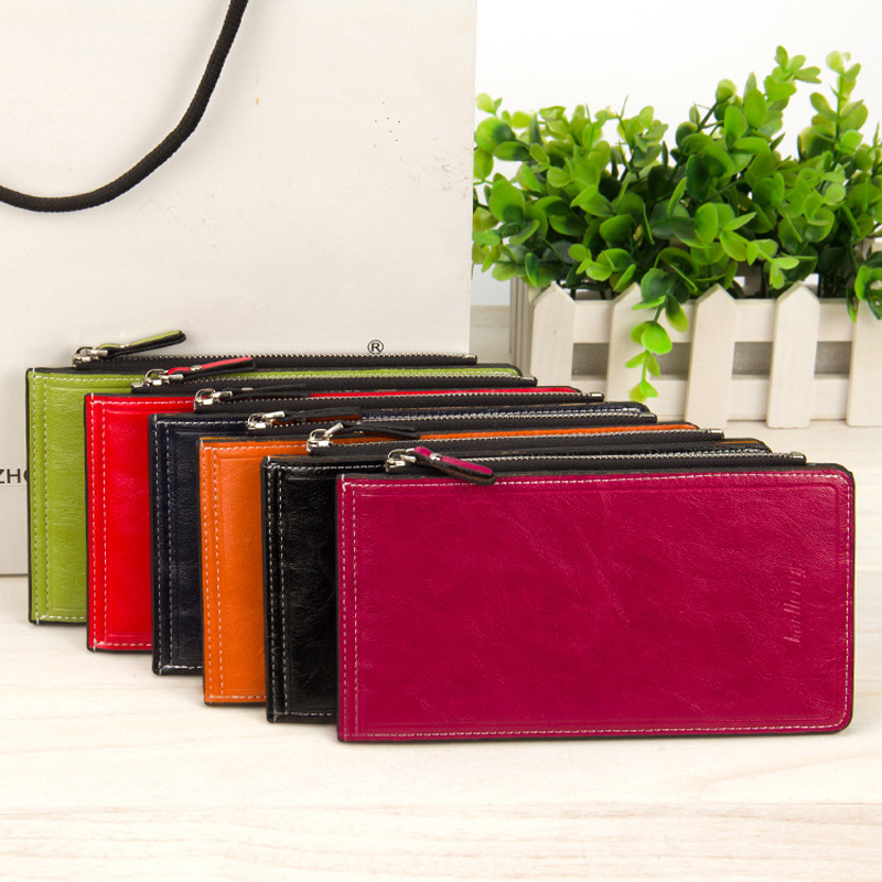 Baellerry Womens Leather Wallet Zipper Ladies Credit Card Holder Purse Female Long Clutch Coin Card Pockets Wallets Cuzdan W109