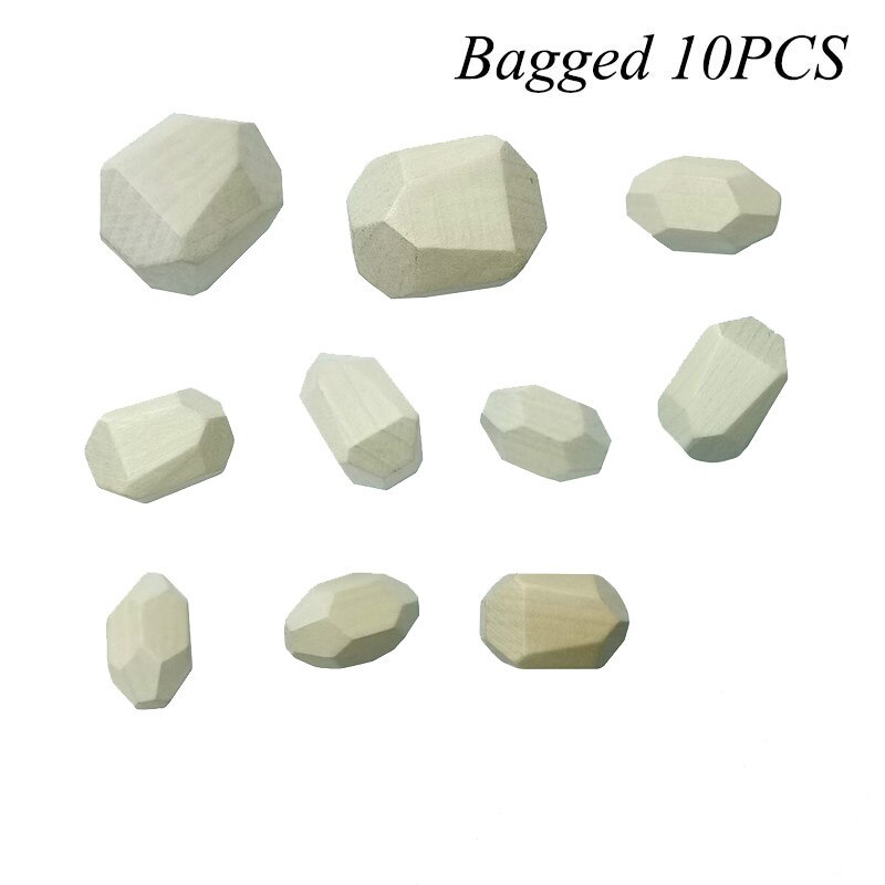 Creatieve Houten Jenga Bouwsteen Gekleurde Steen Educatief Speelgoed Koude Toon Nordic Stijl Stapelen Spel Kinderen Houten Speelgoed: D-Bagged 10pcs