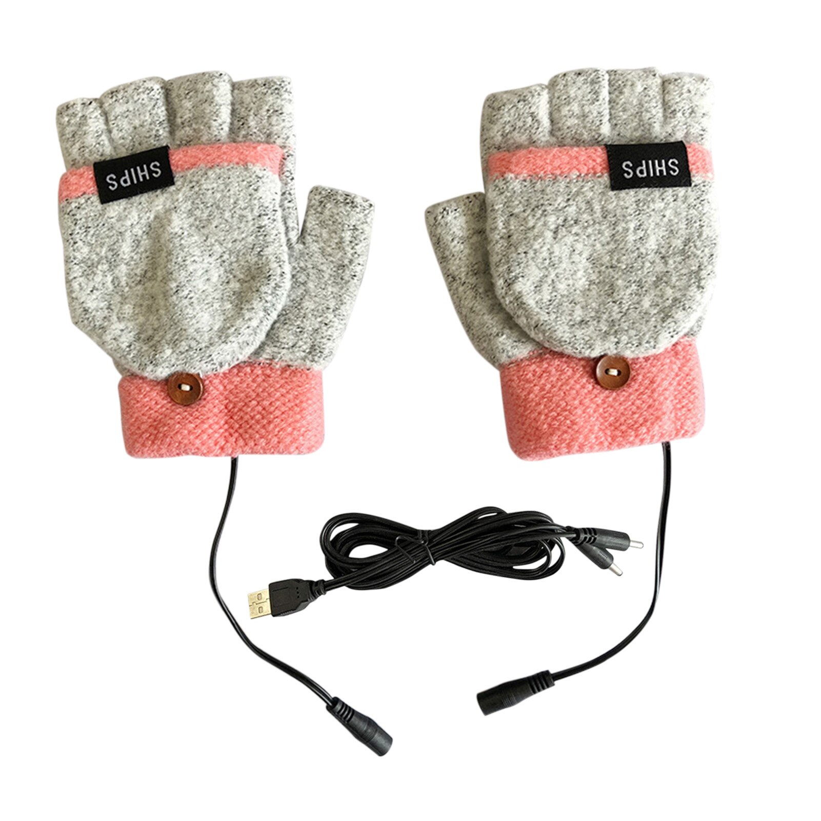 Usb Elektrische Verwarming Handschoenen Half-Vinger Handschoenen Met Vinger Babybedjes Wasbaar Indoor Outdoor Warme Handschoenen Enkelzijdig Verwarming mitten: C