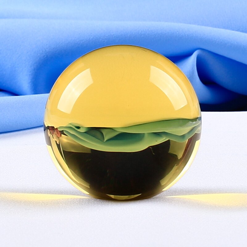 1 stuk 9 Kleur Crystal Ball Globe Diverse Glas Bal Bol Home Decoratie Feng Shui Ambachten Voor Woondecoratie: 3 cm / Yellow