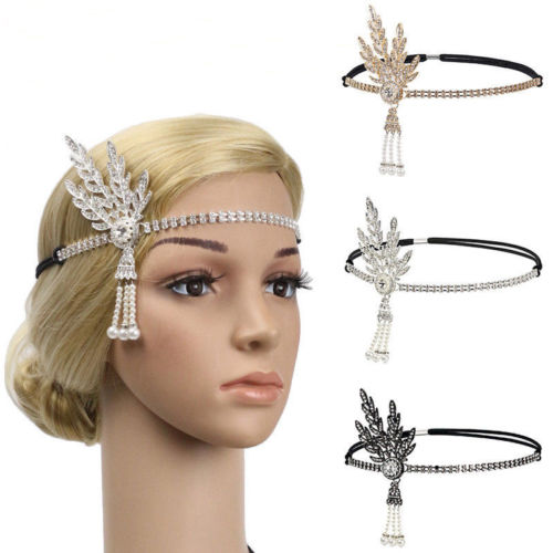 1920s Gatsby Charleston Flapper Headband – Sequin Gold, Vintage Party Costume