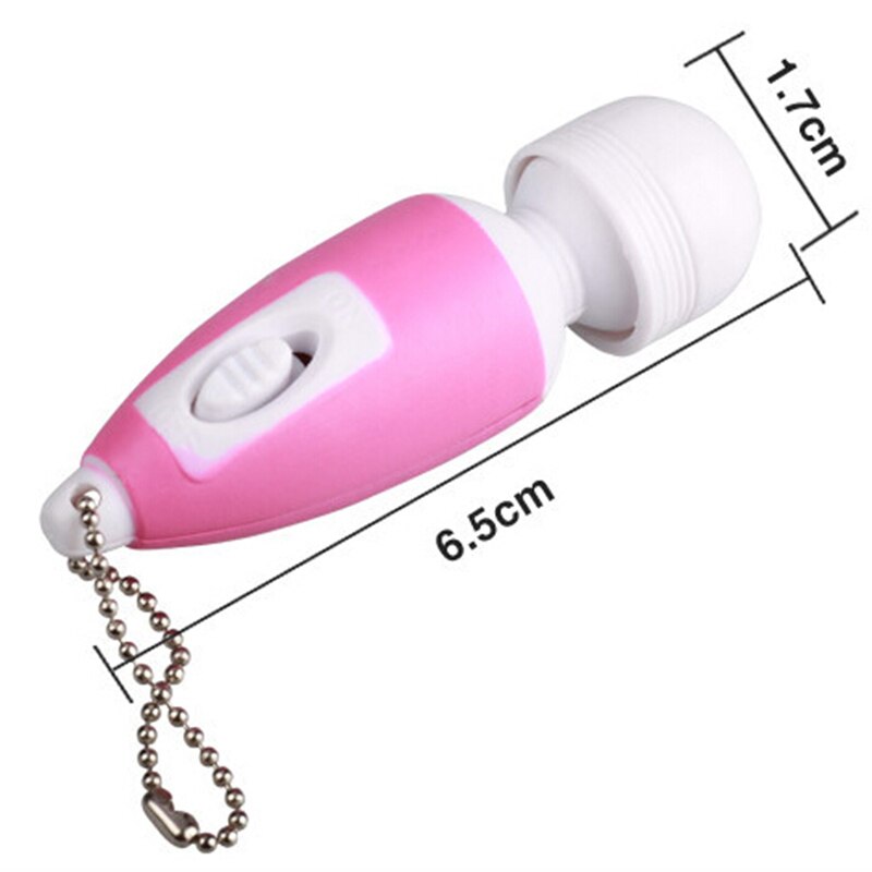 Draagbare Mini Massage Stok Tiny Stress Elektronische Key-Chain Ring Full Body Massager Met Knop (Willekeurige kleur)