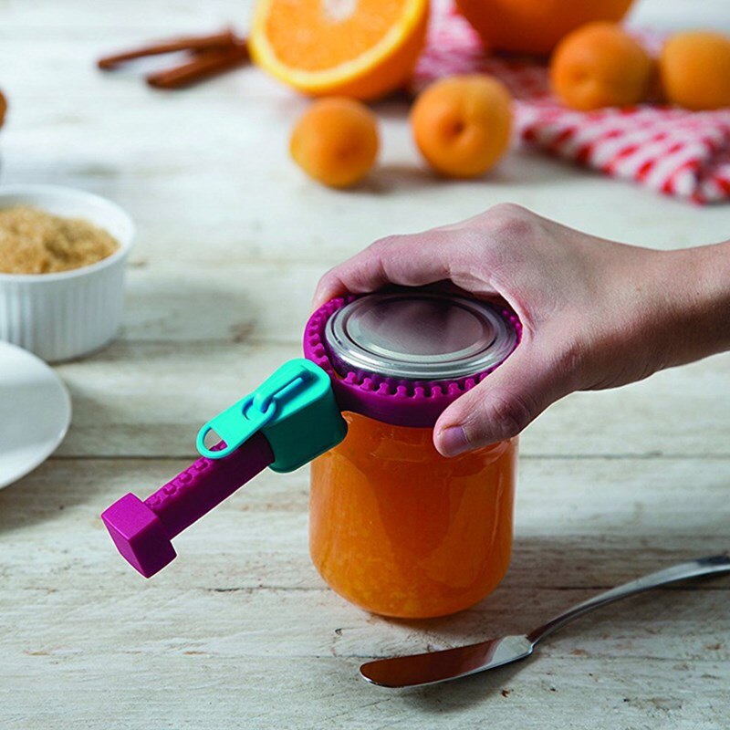 Ouvreur de pot à fermeture éclair Silicone polyvalent facile à saisir décapsuleur couvercle torsadé pour les Condiments de bouteilles de Soda en conserve