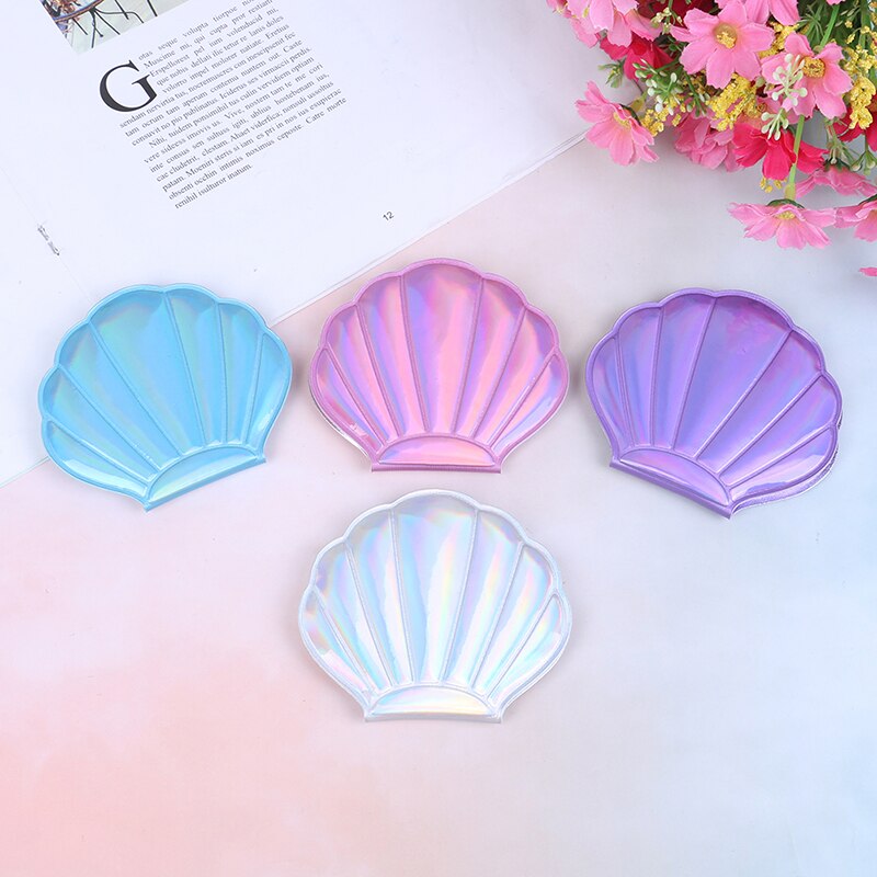 Espejo de maquillaje de piel sintética, 1 Uds., espejo con aumento 1:2, Espejos de maquillaje para niñas, 2 caras, espejo portátil para cosméticos