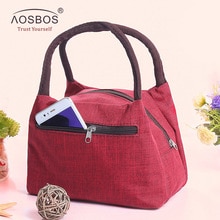 Aosbos Oxford Portable refroidisseur sac à déjeuner toile pique-nique fourre-tout sacs solide thermique isolé sacs à bandoulière pour hommes femmes enfants