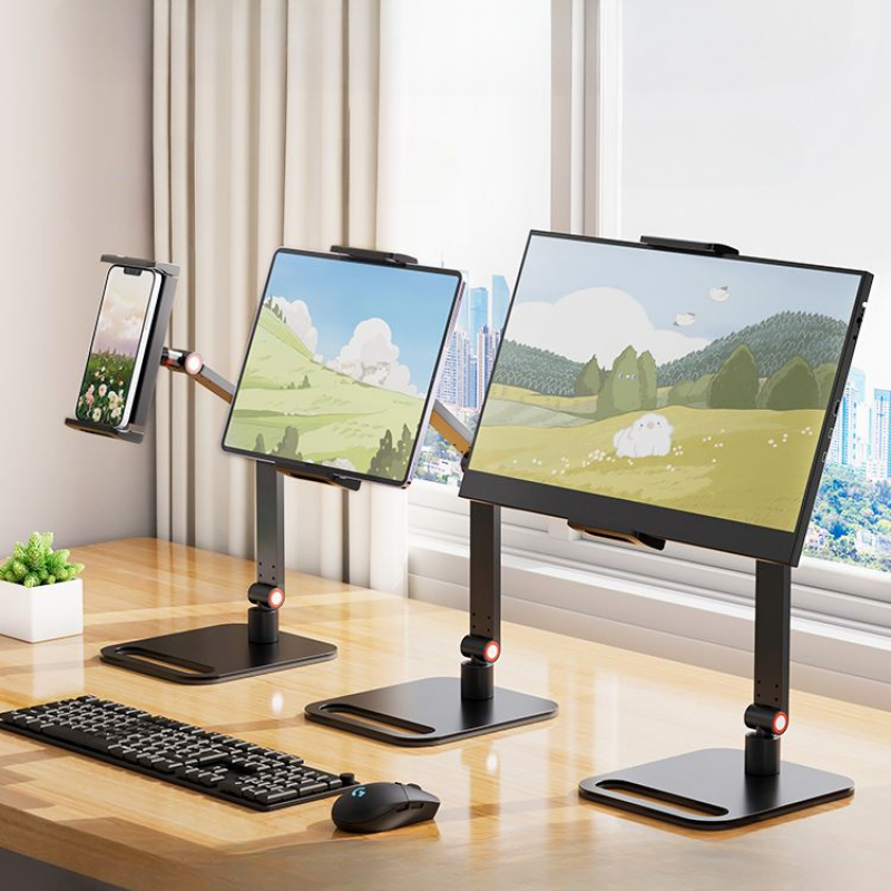 Tragbarer Monitorhalter für 12-17,3-Zoll-Bildschirme, kein Bohren, Vesa-Telefon, verstellbar, für Laptop, Spielen, erweiterbarer Schreibtisch-Klemmständer