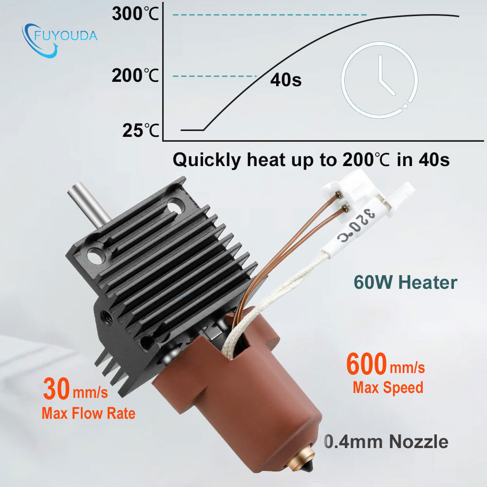 per Creality k1c k1 Max Hotend kit blocco riscaldante in ceramica Accessori 3d Aggiornamento caldo fine Assemblaggio Dissipatore di calore kit ugelli unicorno
