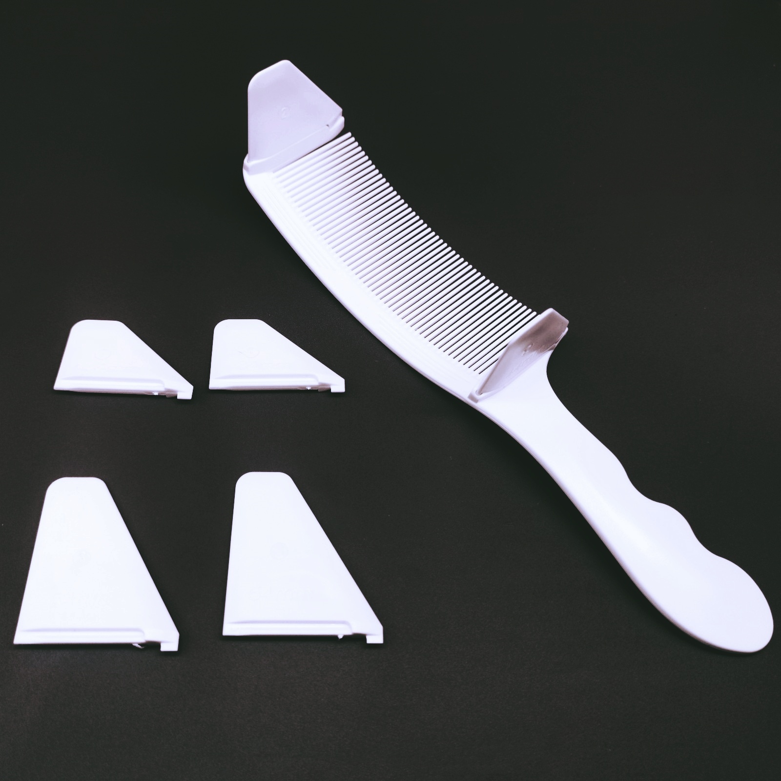 Peine de corte de pelo para hombre y mujer, accesorio de peluquería de 1/2/3 piezas, con tapa plana, para decoloración y estilismo: Rojo