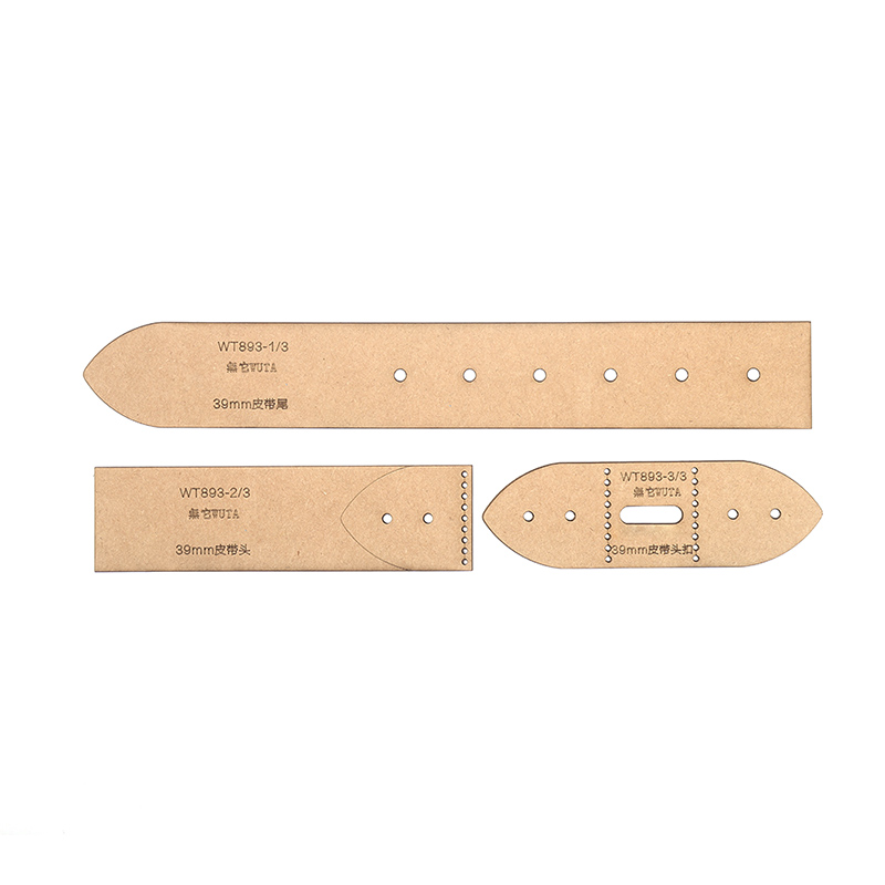 WUTA 893 Leather Belt Pattern Set Kraft Paper Templates Belt Buckle Head End Template Tools DIY Belt 29/34/39mm width Available: 39mm Width Template
