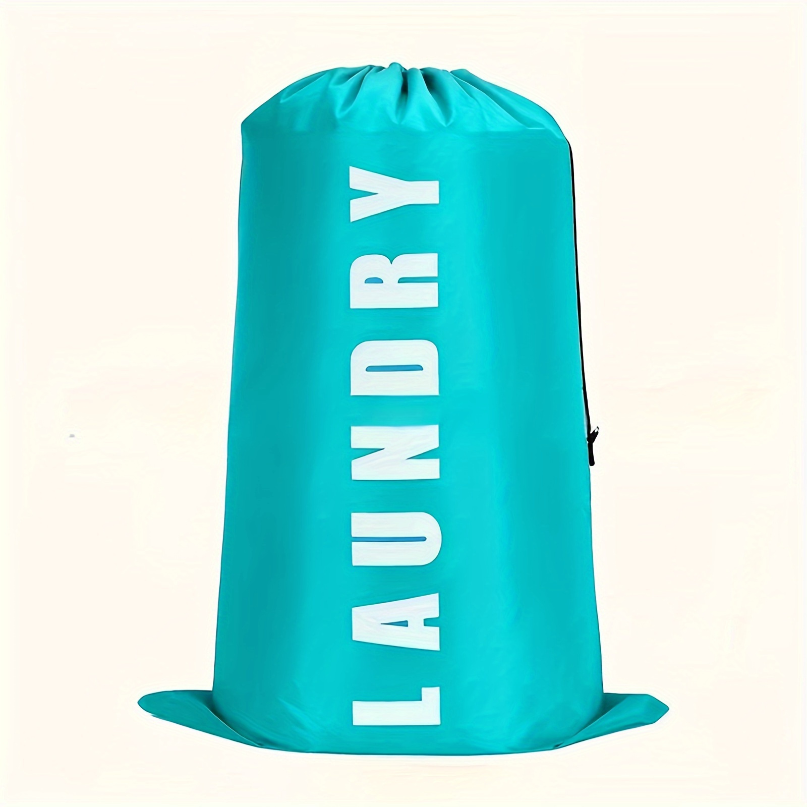 Extra grote canvas waszak - Ruime, draagbare opbergruimte met trekkoordsluiting voor thuis- en reisorganisatie - Opvouwbaar: Blauw