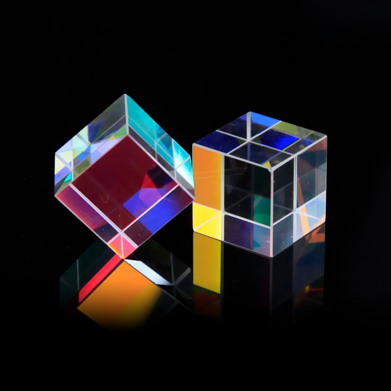 Optical Glass Cube 18mm Color Prism Dichroic X-Cube 6sides DIY Light Cube Prism Photography Accessories Beam Combiner