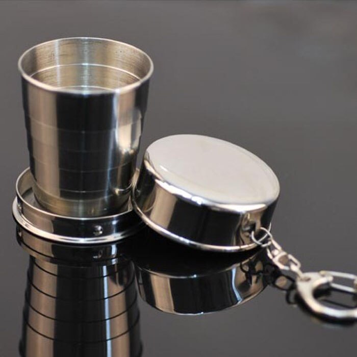100%  mærke stål rejse teleskopisk sammenklappeligt skudglas nødlomme vandflasker #yj: Default Title