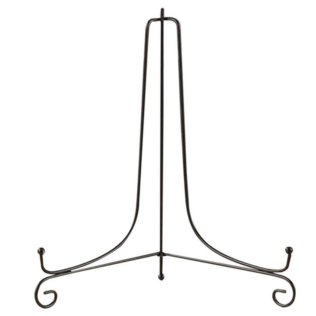 4''-12'' Iron Display Easel Dish Show Stand for Deep Dishes Bowl Plate Display Rack Art Decor BLK