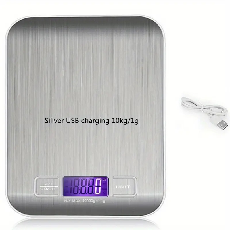 Tragbare elektronische digitale Küchenwaage mit Timer, hochpräzise LED-Anzeige, Messwerkzeuge für Höhle Haushalt, Gewichtsbalance: Dunkelgrau
