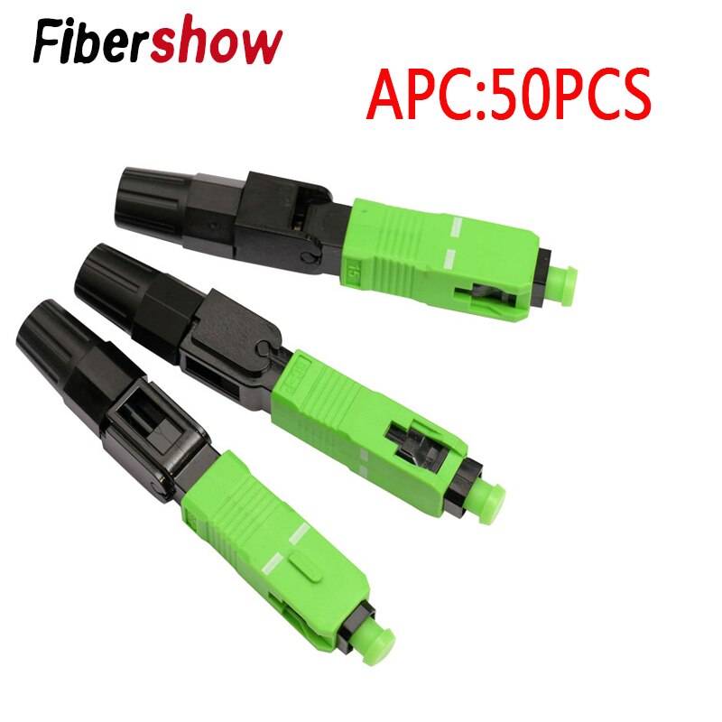 FTTH eingebettet Fiber Optik Schnelle Stecker SC APC Single Fiber Optik Adapter SC UPC Kalten Verbindung Schnell Feld Montage: 50Stck SC APC