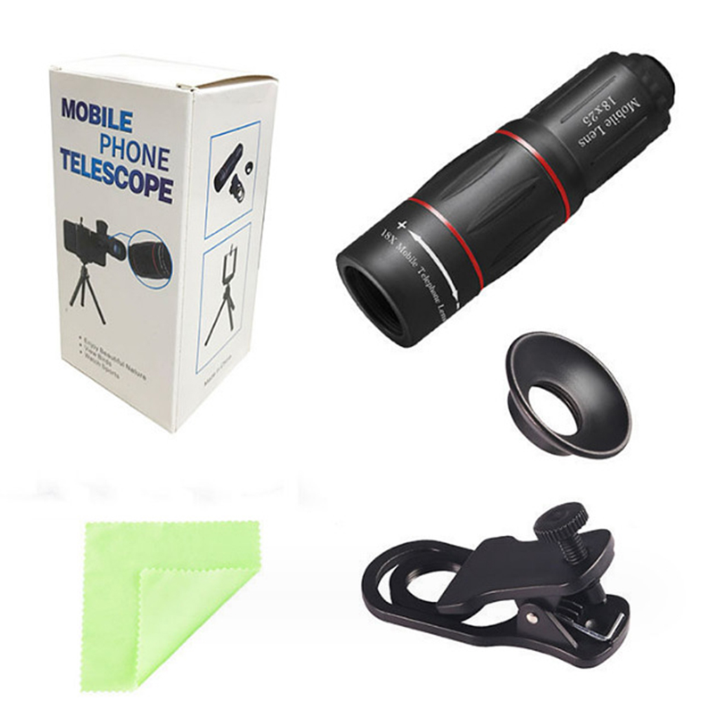 18/28/36X Monocular Telescope Clip-On Zoom HD Telescope Lens Universal Phone Camera Telephoto Lens for Camping Hunting Sports