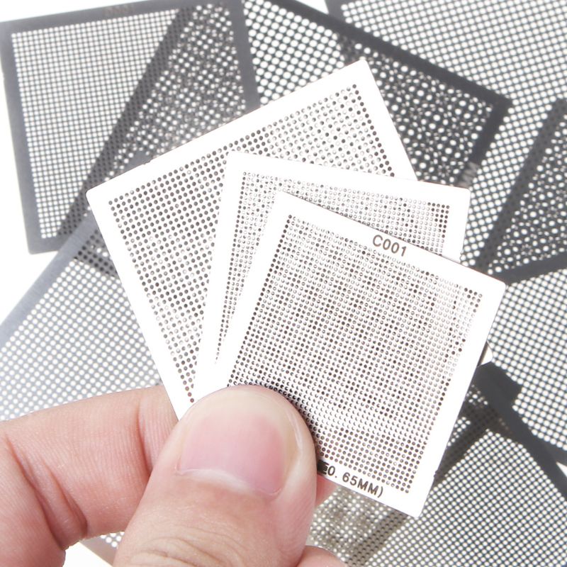 10 -teiliges set universeller bga-reballing-schablonen für die reparatur von computer-ic-chips