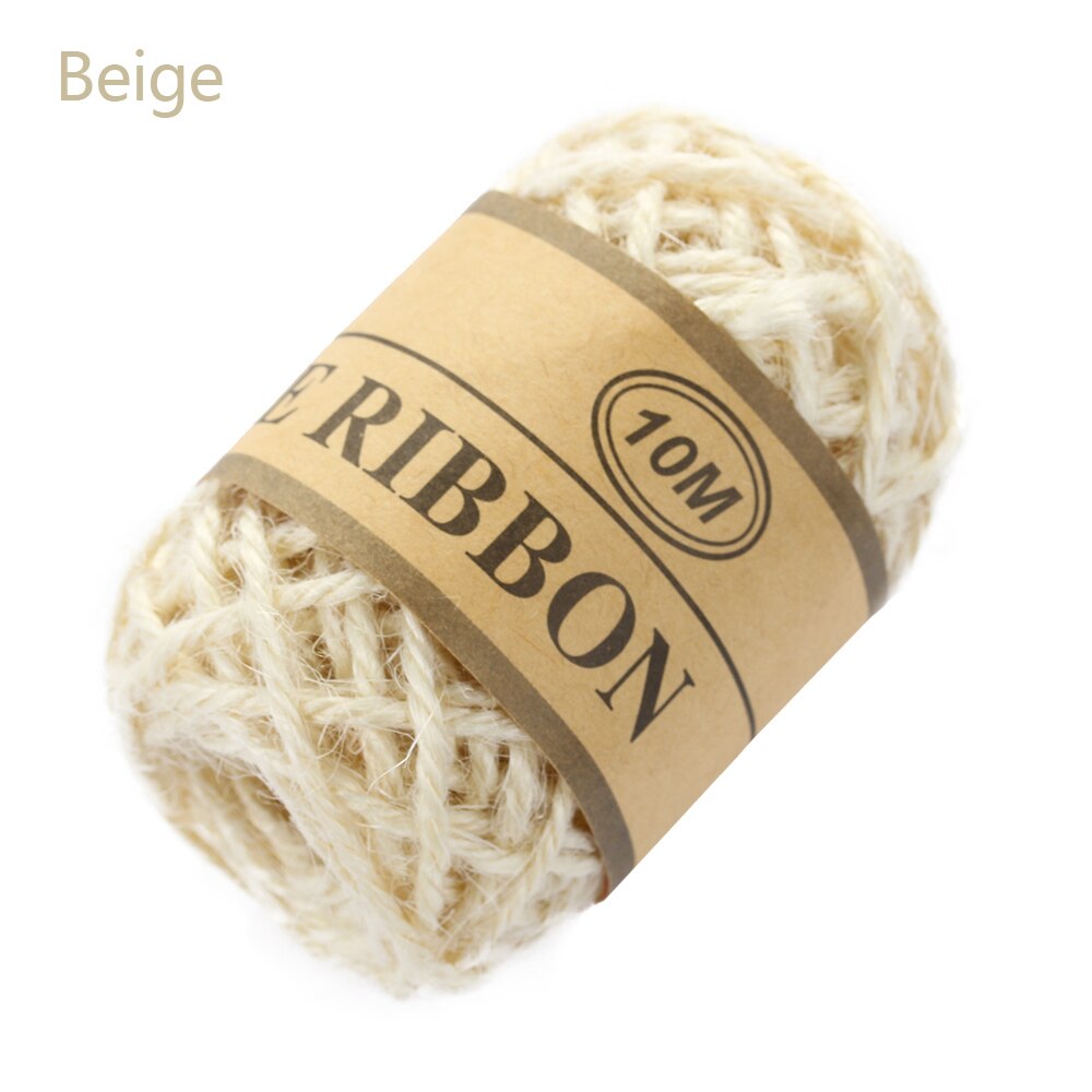 10m natuurlijke jute touw diy touw koord hennep touw 1mm rustieke verpakking touw bruiloft sticker huis textiel kleding decoratie: Beige