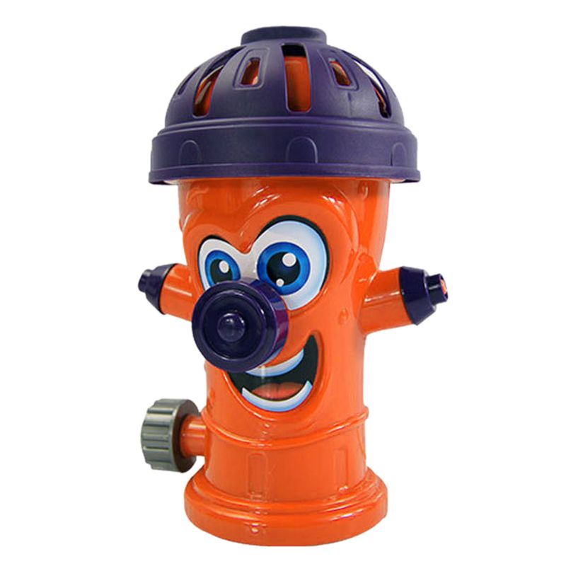 Outdoor Water Spray Sprinkler for Kids Backyard Spinning Fire Hydrant Toy: Orange