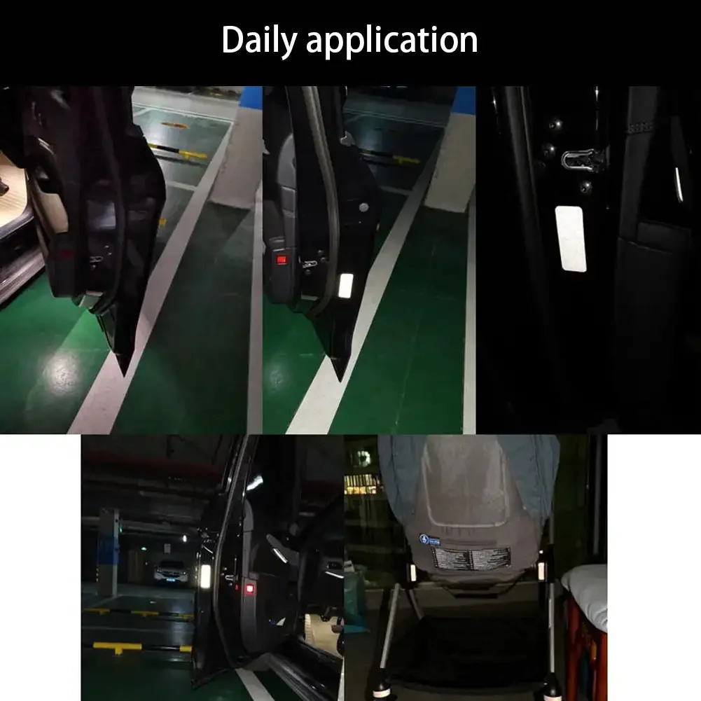 Adesivo per moto Equipaggiamento riflettente Adesivi neri riflettenti Nastro riflettente per moto per decorazione casco bici rimorchio auto