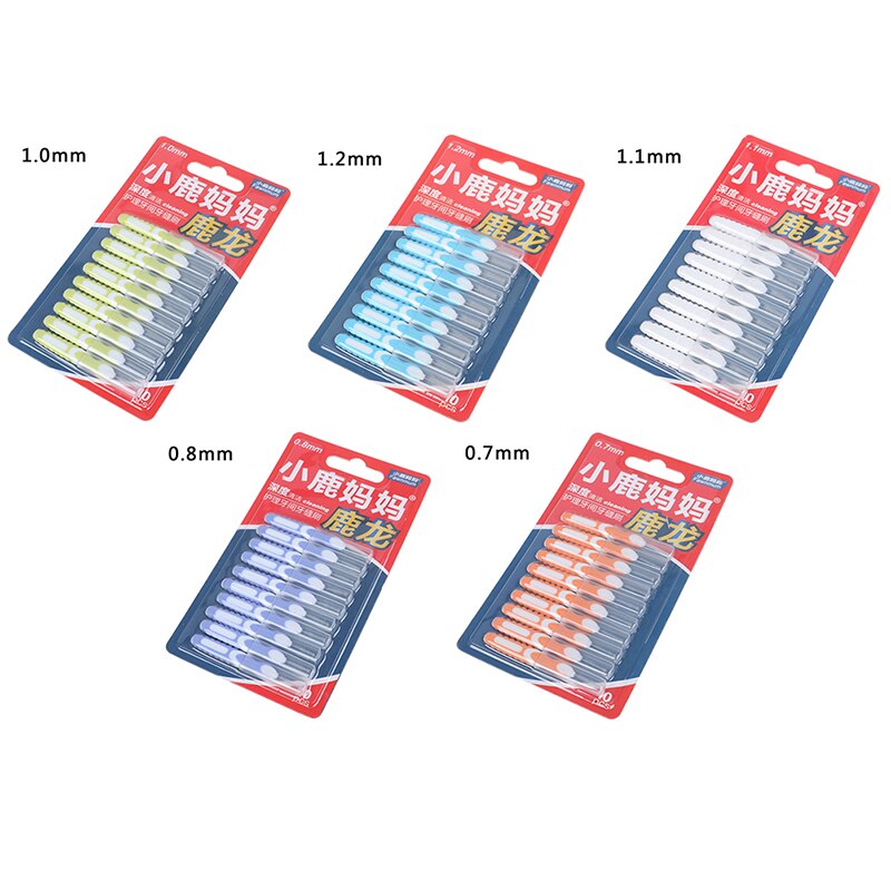 10 Uds. Cepillo Dental Interdental cepillos de limpieza cepillo de dientes Push-pull palillo de dientes para adultos limpiar entre dientes cepillos de limpieza