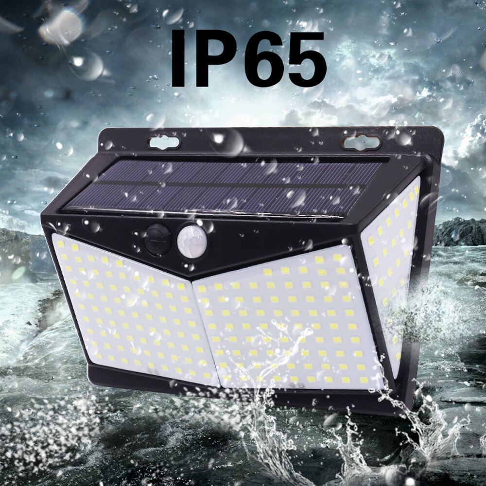 Led Solar Light Pir Motion Sensor 136/206/208 Led Waterdichte IP65 Led Wall Lamp 2835 Smd Grote Batterij Solar power Zonlicht