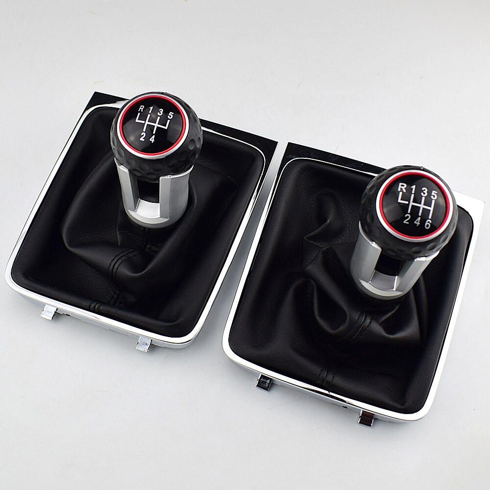 Pomo de palanca de cambios para Volkswagen Passat B6, 5 y 6 velocidades, botón de arranque, estructura de polaina, color negro