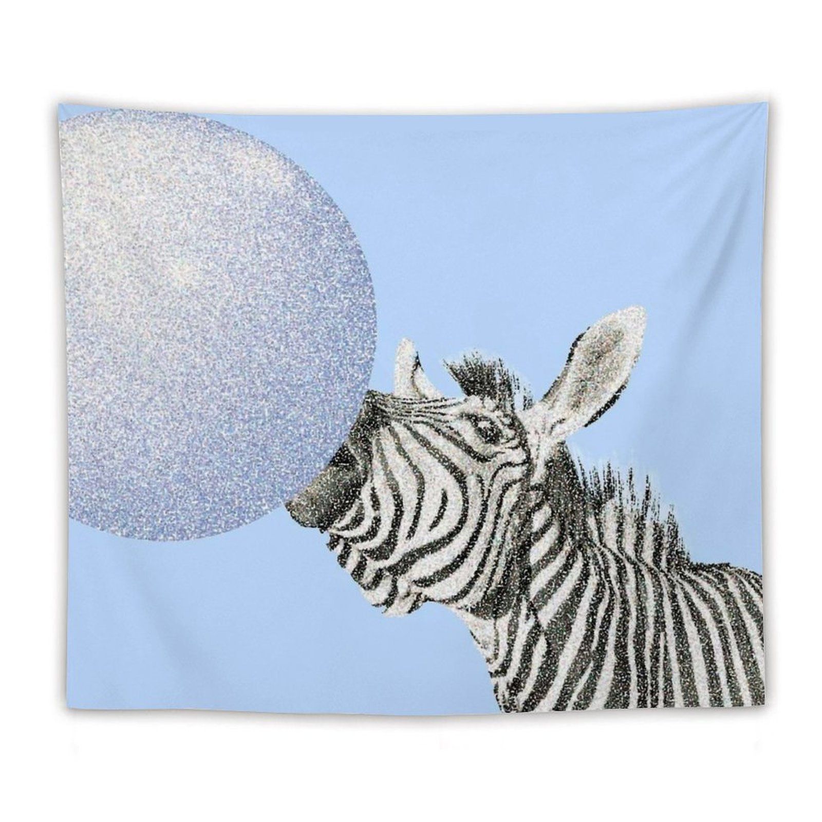 Zebra Kauwgom Blauw Tapijt Muur Opknoping Zandstrand Gooien Tapijt Deken Camping Tent Slapen Pad Wandtapijten Kauwgom Zebra: 60inx80in