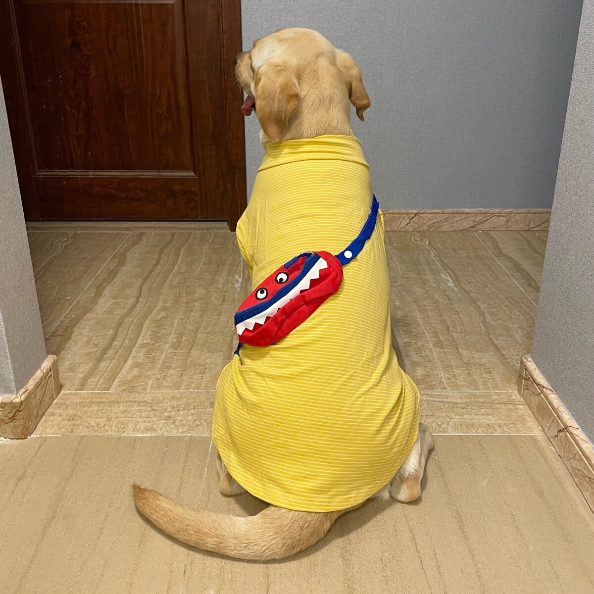 Spring big dog clothes striped shirt spring and summer thin cotton sunscreen and anti clothes suitable for large dogs