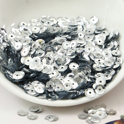 50g (1650 pcs) 8mm Cup Pailletten voor Craft Silver-gebaseerd Embossing 11 Zilveren Beker Confetti