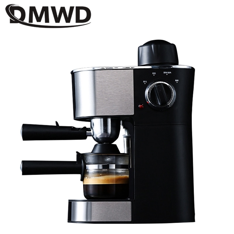 Dmwd 240ml husholdnings espresso kaffemaskine mini kaffemaskine cappuccino mælkeskummer mælkeskummer 5 bar tryk damp type