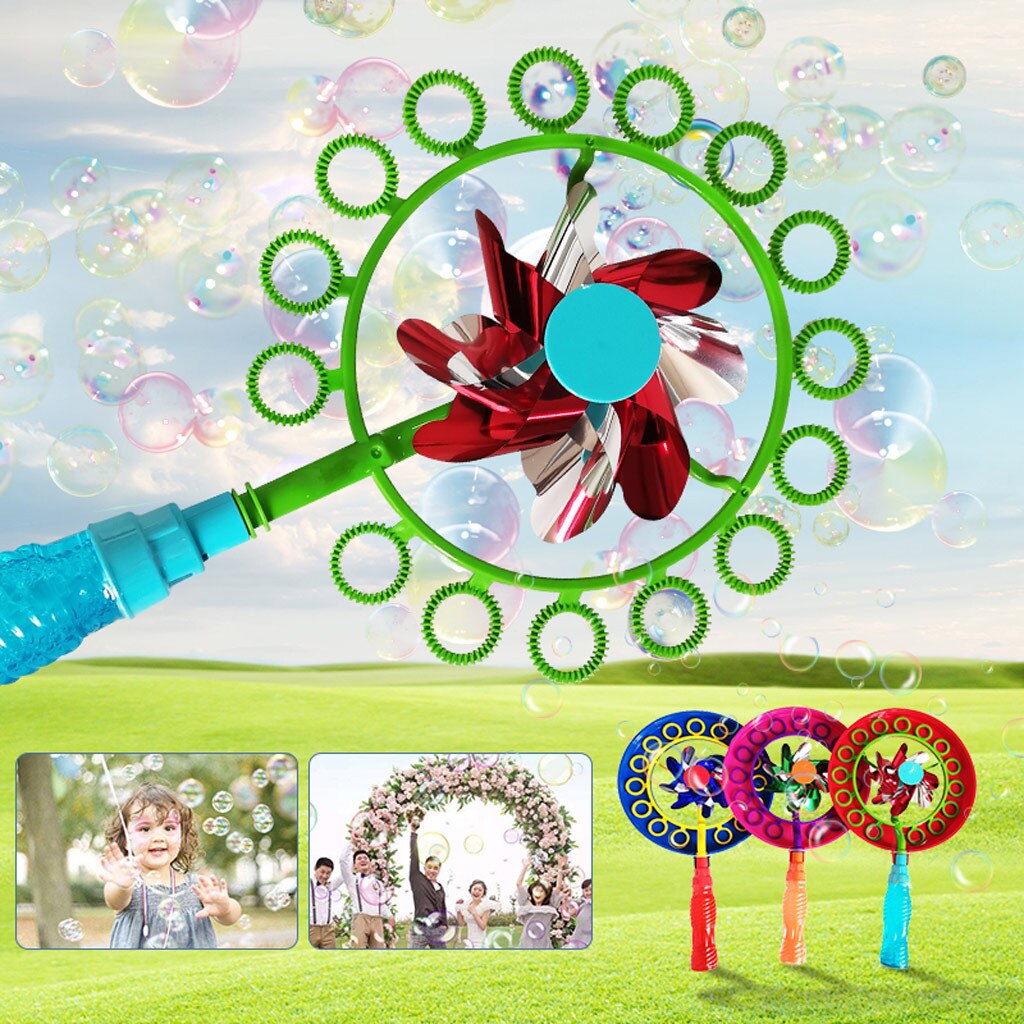 2-in-1 Bubble stick windmill Magic Portable Bubble stick No Batteries Required Children Bubble Wan 20ml Giocattoli Bambini