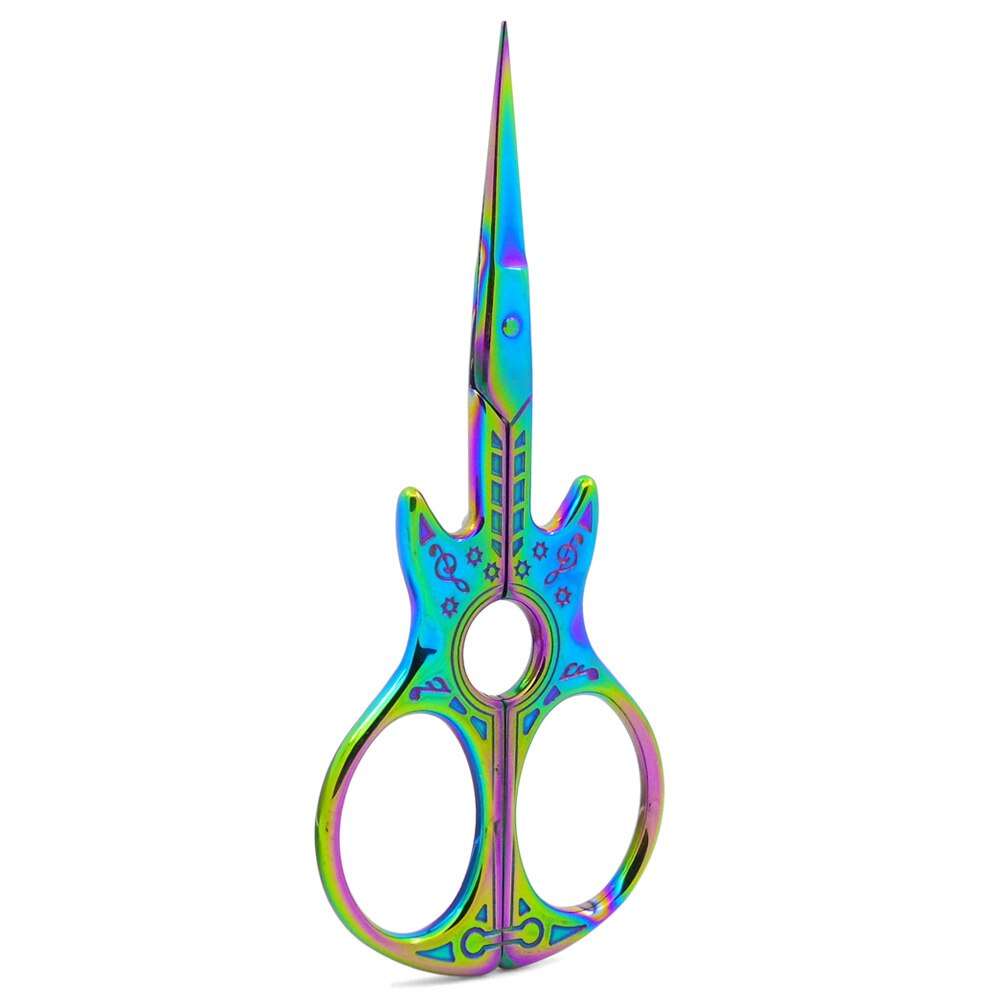 Classic Guitar Embroidery Scissors Stainless Steel Sharp Tip Scissors Sewing Tool for DIY Crafts Art Work Handmade Projects: 114mm