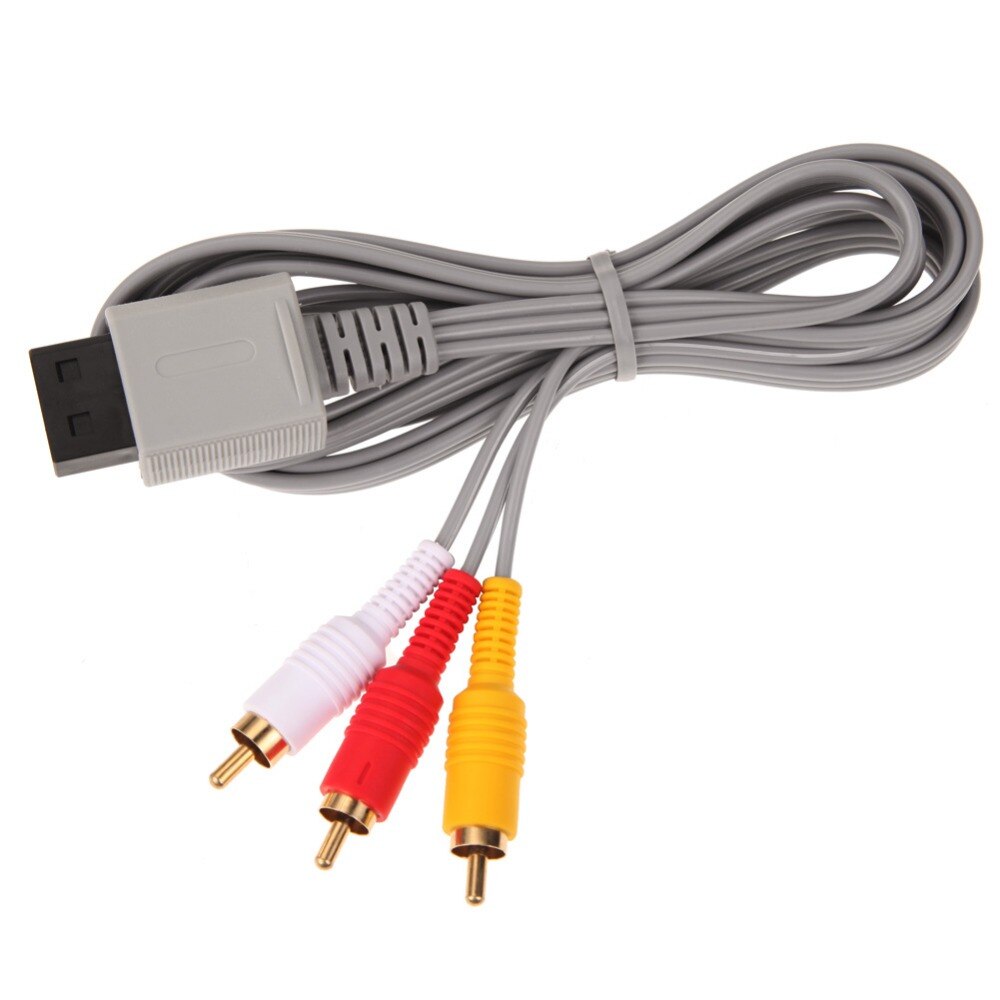 Cable RCA 3 compuesto AV chapado en oro para Nintendo Wii, Audio y vídeo, color gris, 1,8 m