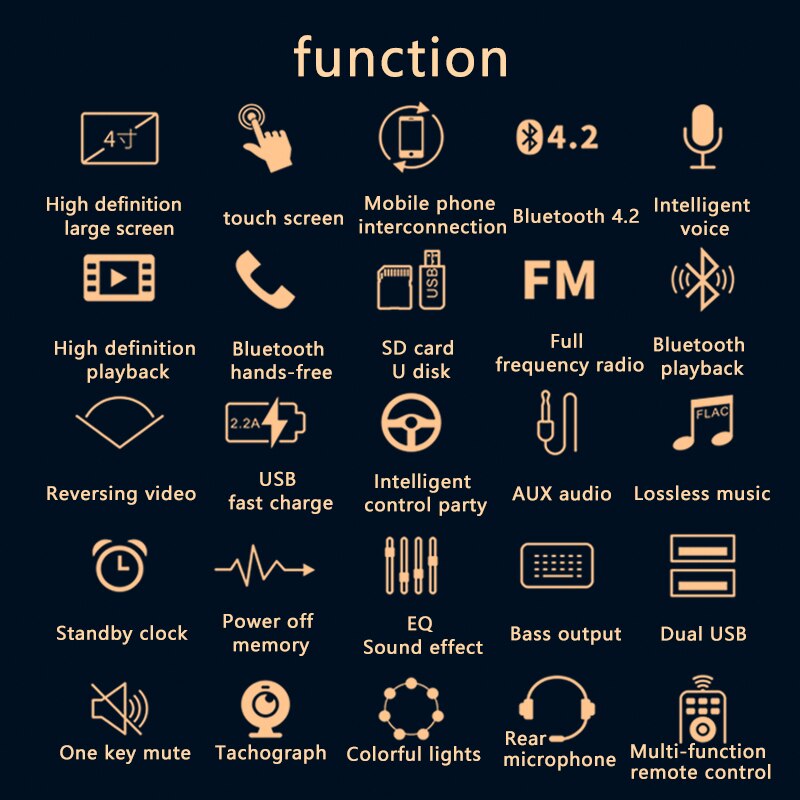 1 Din 4 pulgadas coche Radio 2USB EQ Bluetooth HD Wince 1080P SD FM U disco Sapacitive pantalla RM Android AUX de voz inteligente MP5