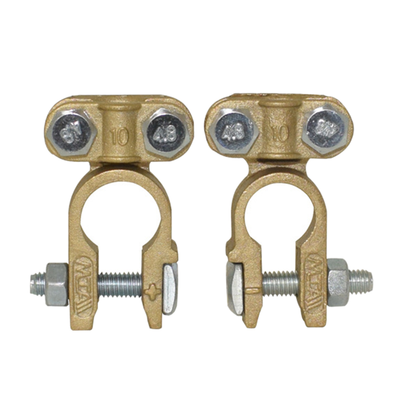2X Solid Brass Heavy Duty Angle Battery Top Post Cable Terminal Wire Terminals Car Battery Connector Battery Terminal Battery Cl