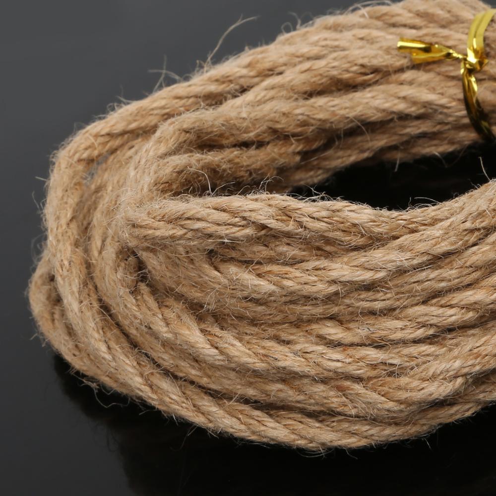 2/4/6mm säckväv band 5m/ parti naturligt hessian jute garn rep för diy rustik bröllop julfest dekoration tillbehör