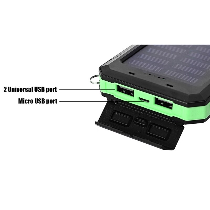 20000mAh Portable Outdoor Solar Power Bank, Solar Charger Camping External Backup Battery Pack with LED Light Waterproof