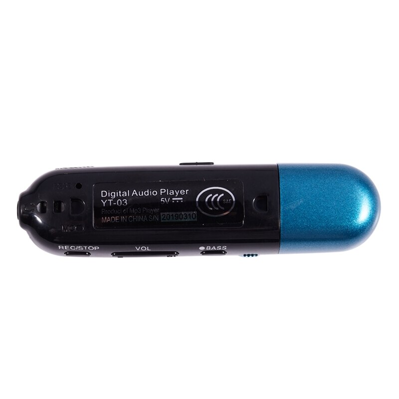 LCD Sn 16GB USB Flash compatible con radio FM TF MP3 reproductor de música azul