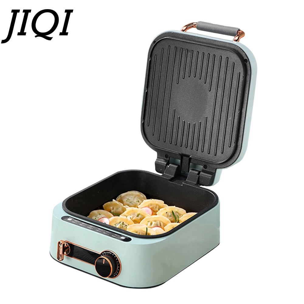 JIQI – poêle électrique à Double face, 220V, appareil de cuisson domestique, poêle chauffante, pour Pizza, tarte, crêpes, BBQ, plaque chauffante