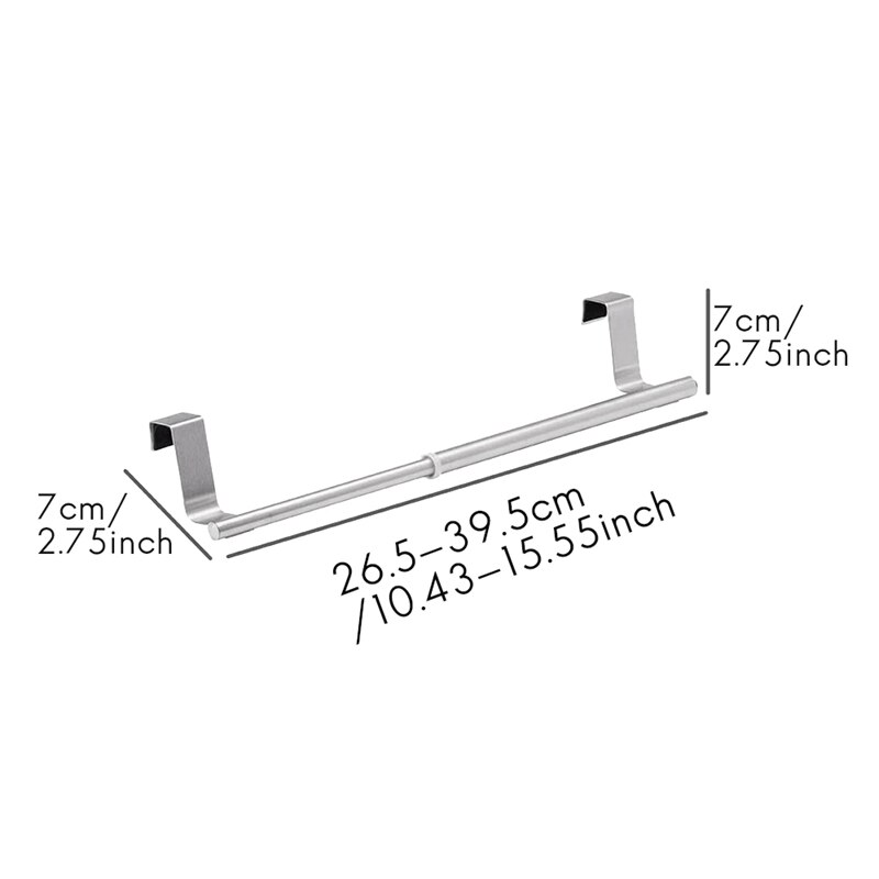 Toallero telescópico sin perforación, toallero de acero inoxidable, soporte de anillo, toallero para invitados de baño