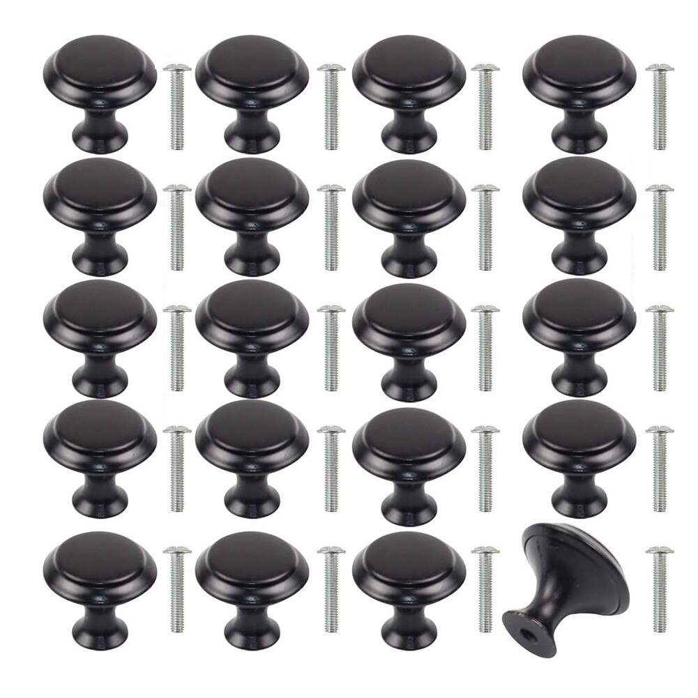 20pcs Stainless Steel Round Cupboard Knobs With Screw For Kitchen Furniture Kitchen Cupboard Pull Handles Furniture Hardware