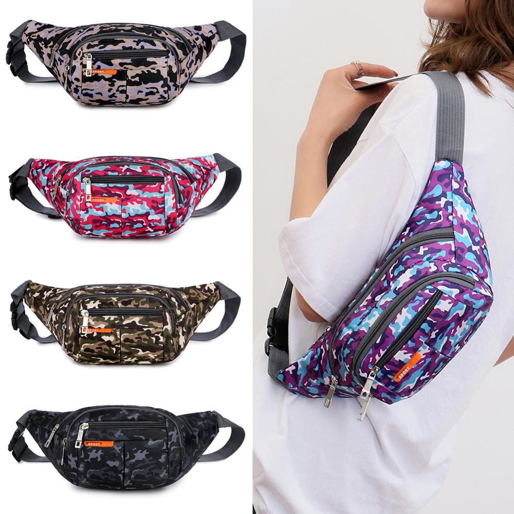 Camo Waist Bag Waterproof Unisex Nylon Waist Fanny Packs Casual Chest Bag Bum Bag Packs Chest Crossbody Bag