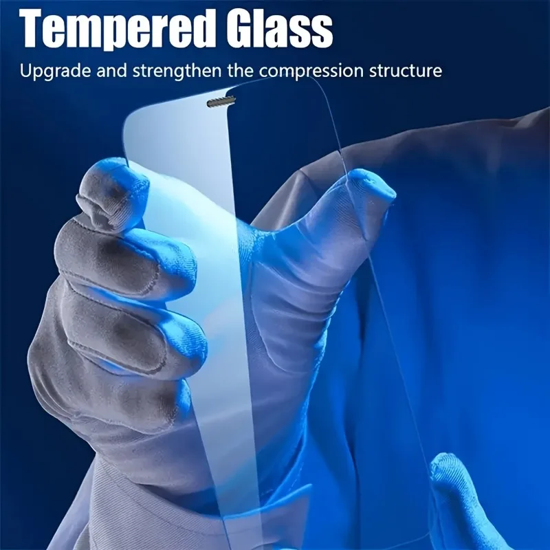 2Pcs HD Tempered Glass Screen Protector With 2Pcs Camera Lens Protector for iPhone 17 16 15 Pro Max 13 12 Mini 11 Pro Glass