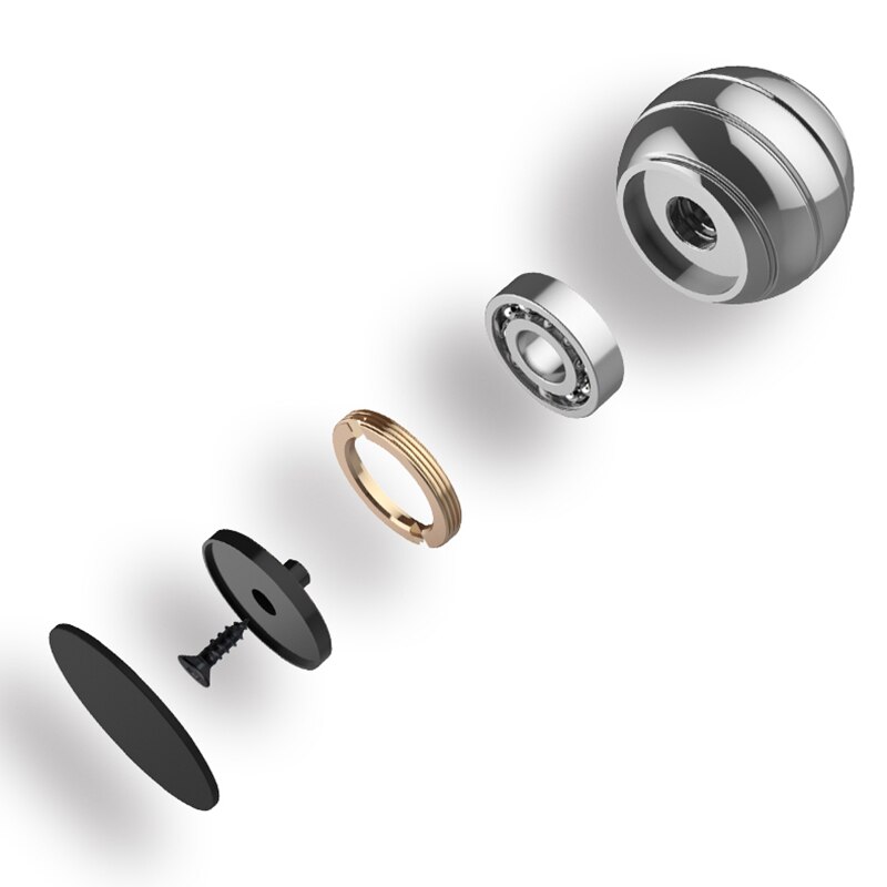 4.5cm Home Office Desk Fidget Toy Desktop Ball Transfer Gyro Aluminum Alloy Visual Illusion Spinner Metal Ball Decompression Toy