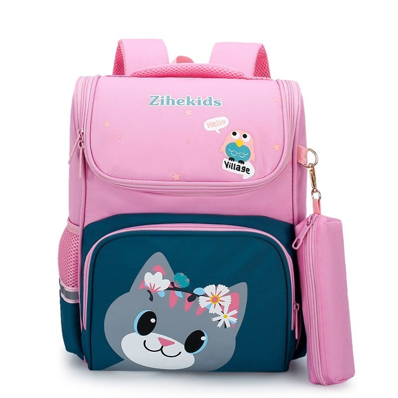 Kattenpatroon kinderrugzak grage 1 elementaire nylon rugzakken ruimteprint schooltas voor jongens meisjes waterdichte schooltassen