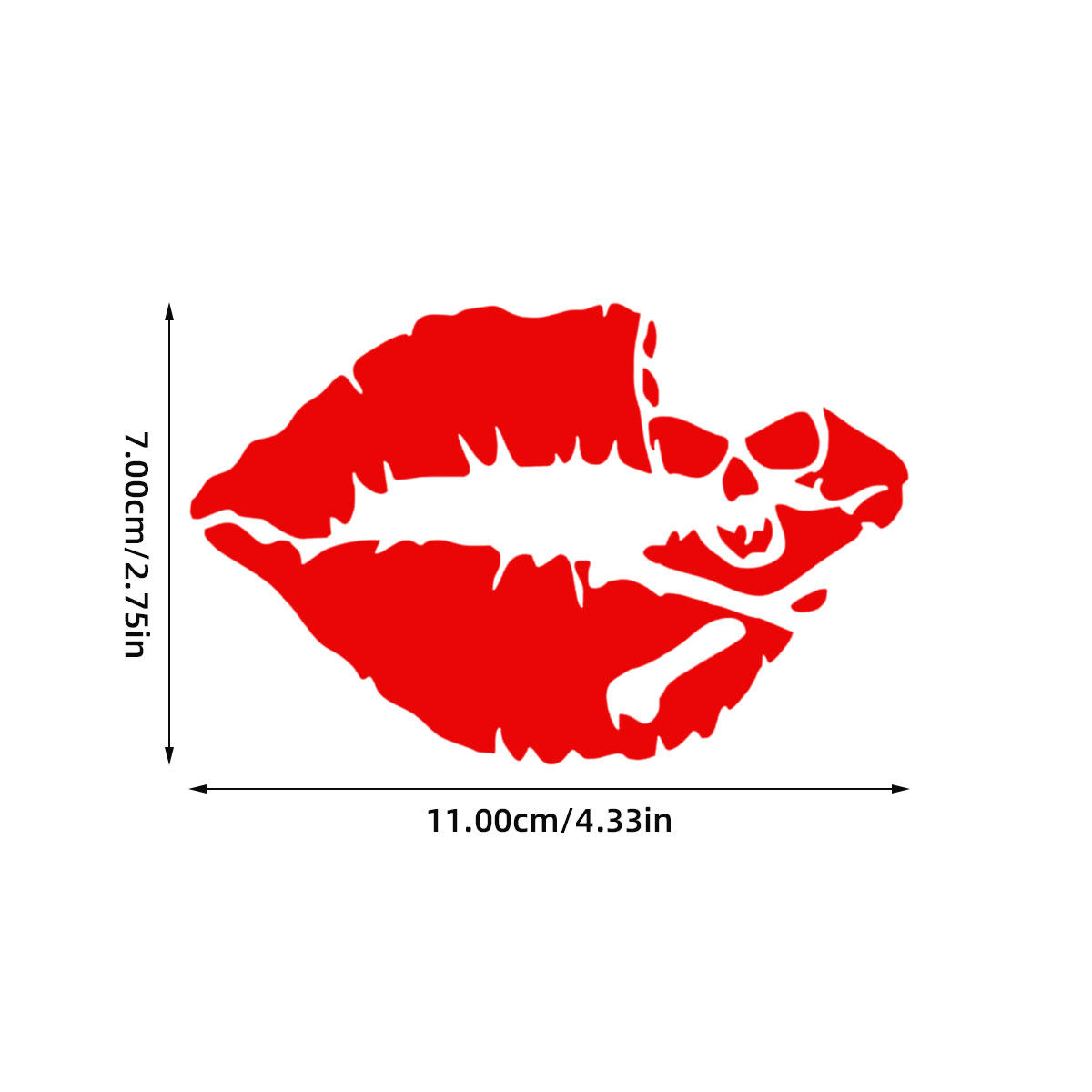 1/2x Autosticker Kiss Lips Waterdichte Motorfietsen Decors Bumper Achterruit Biker Helm Autosticker Vinyl Auto Sticker Accessoires: L / Black